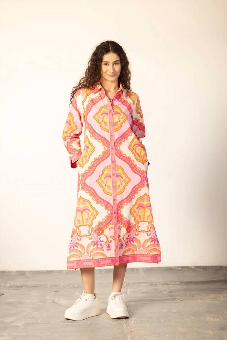 NEW MAUDE VIVANTE eliza midi dress in palm mirage
